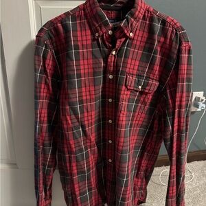 johnnie-O Red and Black Plaid Button Down Shirt